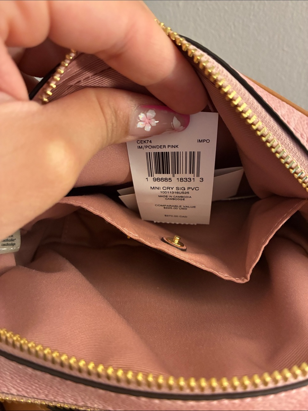 Coach Powder Pink Mini Carey Crossbody Bag In Signature Canvas NWOT - Picture 9 of 12